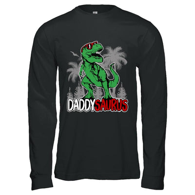 Daddysaurus Fathers Day Dinosaur T Rex Daddy Saurus-T-Shirt & Hoodie-Long Sleeve T-Shirt-Black
