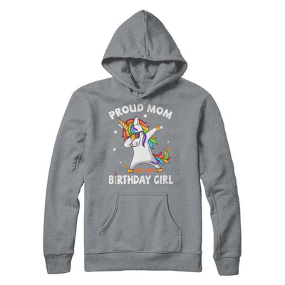 Proud Mom Of The Birthday Girl Unicorn Mothers Day-T-Shirt & Hoodie-Hanes - Heavyweight Pullover Hoodie-Light Steel