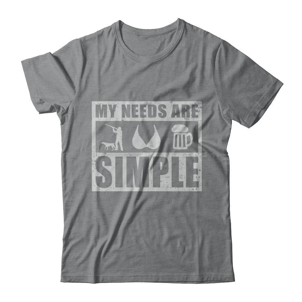 My Needs Are Simple Hunting Boobs Beer-T-Shirt & Hoodie-Classic T-Shirt-Sport Grey