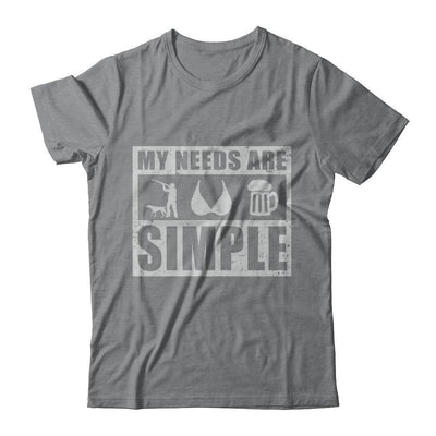 My Needs Are Simple Hunting Boobs Beer-T-Shirt & Hoodie-Classic T-Shirt-Sport Grey