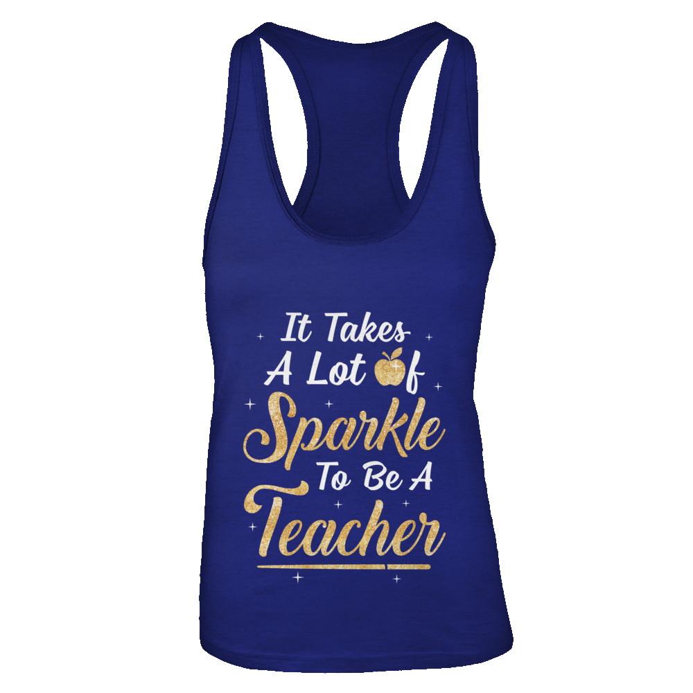 Funny It Takes A Lot Of Sparkle to be a Teacher Gift-T-Shirt & Tank Top-Women's Ideal Racerback Tank-Royal