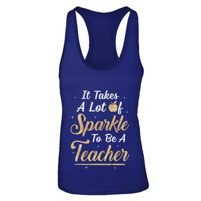 Funny It Takes A Lot Of Sparkle to be a Teacher Gift-T-Shirt & Tank Top-Women's Ideal Racerback Tank-Royal