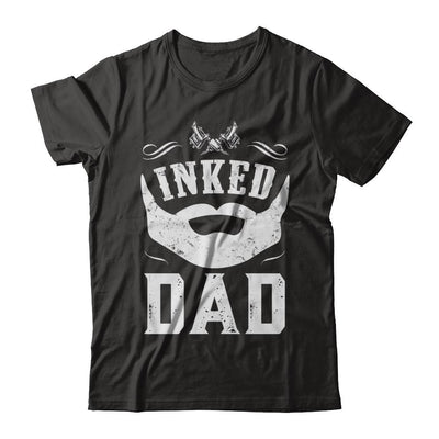 Inked Dad Bearded Man Tattooed Tattoos Fathers Day-T-Shirt & Hoodie-Classic T-Shirt-Black