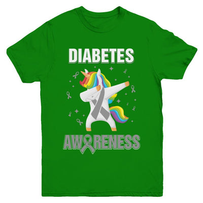 Inspirational Diabetes Awareness Unicorn Support Youth-Youth Shirt-Youth T-Shirt-Irish Green