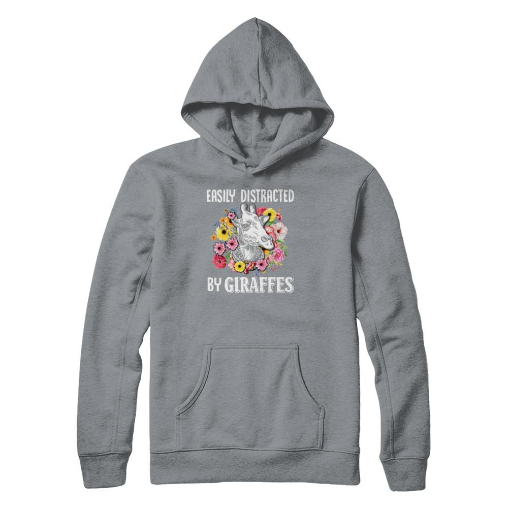 Easily Distracted By Giraffes-T-Shirt & Tank Top-Pullover Hoodie-Light Steel