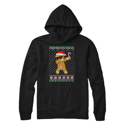 Dabbing Gingerbread Man Ugly Christmas Sweater-T-Shirt & Sweatshirt-Pullover Hoodie-Black