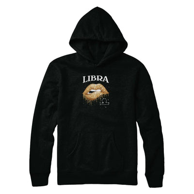 Libra Zodiac September October Birthday Gift Golden Lipstick-T-Shirt & Tank Top-Pullover Hoodie-Black