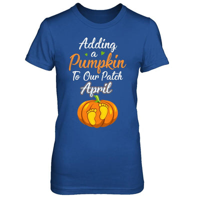Halloween Pumpkin Pregnancy Mom Due Date In April 2021-T-Shirt & Hoodie-Women's T-Shirt-Royal