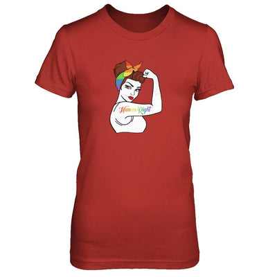 Lady Human Right LGBT Lesbian Gay Pride-T-Shirt & Tank Top-Women's T-Shirt-Red