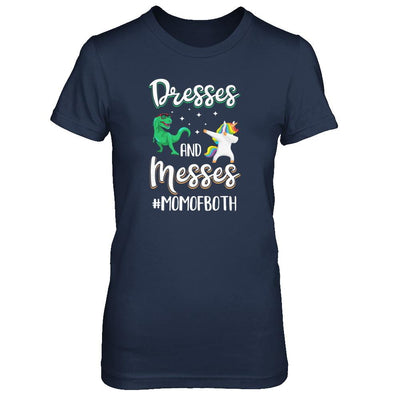 Dresses And Messes Mom Of Both Funny Gift For Mom-T-Shirt & Tank Top-Women's T-Shirt-Navy