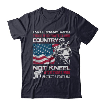 I Stand For The American Flag I Don't Kneel Football-T-Shirt & Hoodie-Premium T-Shirt-Midnight Navy