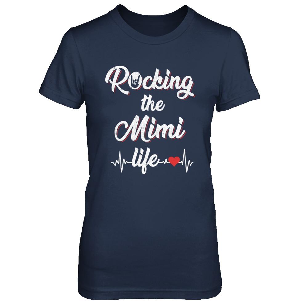 Rocking The Mimi Life Mothers Day Gifts-T-Shirt & Hoodie-Women's T-Shirt-Navy