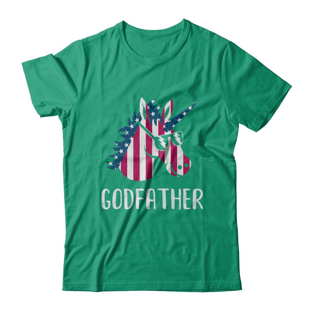 Patriotic Godfather Unicorn Americorn 4Th Of July-T-Shirt & Hoodie-Classic T-Shirt-Kelly Green
