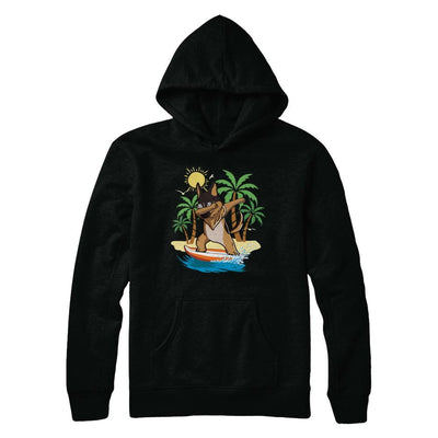 Summer Vacation Dabbing German Shepherd Surfing Surfboard Gift-T-Shirt & Hoodie-Pullover Hoodie-Black