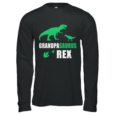 Dinosaur T-Rex Grandpasaurus Grandpa Saurus Fathers Day-T-Shirt & Hoodie-Long Sleeve T-Shirt-Black