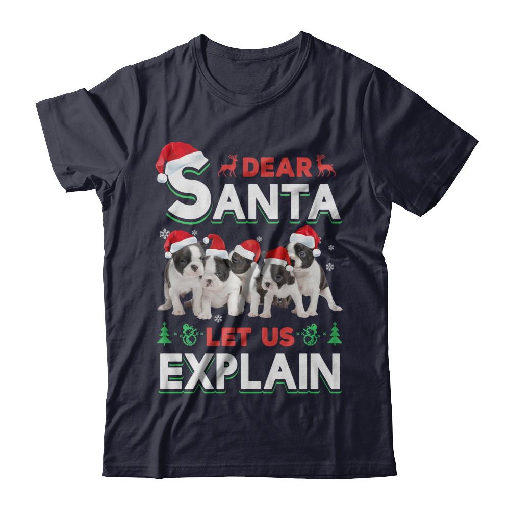 Dear Santa Funny Pit bull Puppies Christmas Gift-T-Shirt & Hoodie-Premium T-Shirt-Midnight Navy