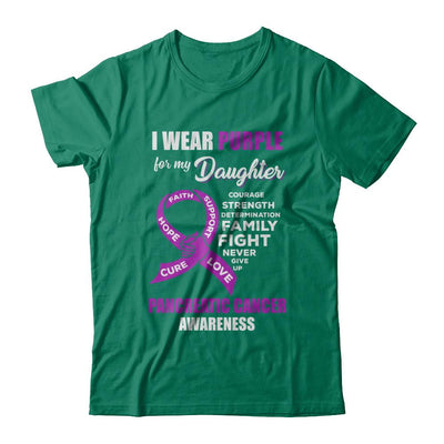 Pancreatic Cancer I Wear Purple For My Daughter Dad Mom-T-Shirt & Hoodie-Classic T-Shirt-Kelly Green