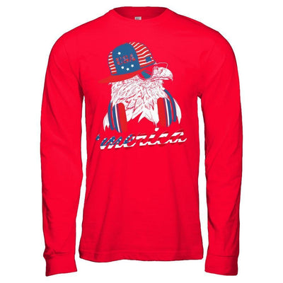 Usa Pride Merica Hiphop Eagle 4Th Of July-T-Shirt & Hoodie-Long Sleeve T-Shirt-Red