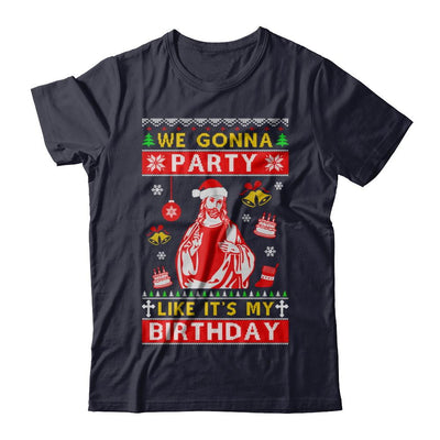 We Gonna Party Like It's My Birthday Jesus Sweater Christmas-T-Shirt & Sweatshirt-Premium T-Shirt-Midnight Navy