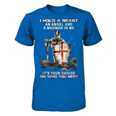 Knight Templar I Hold A Beast An Angel And A Madman In Me-T-Shirt & Hoodie-Classic T-Shirt-Royal