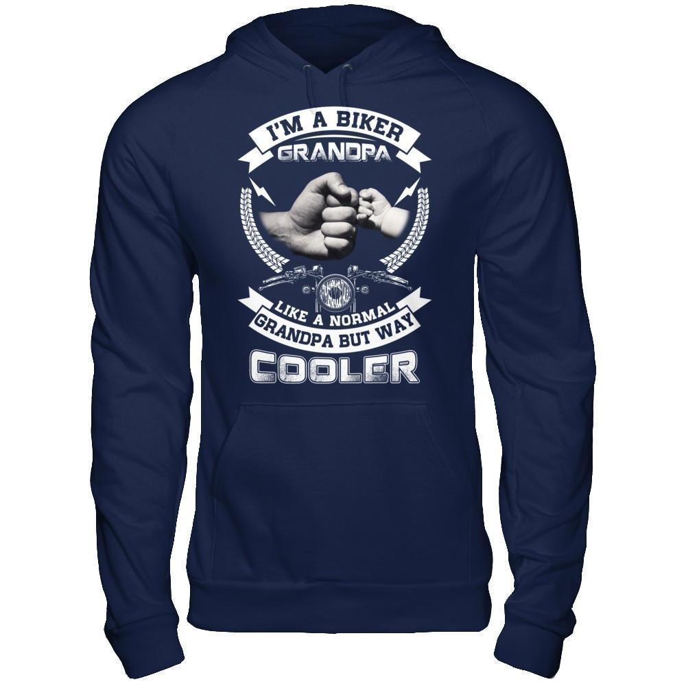 I'm A Biker Grandpa Like A Normal Grandpa But Way Cooler-T-Shirt & Hoodie-Pullover Hoodie-Navy