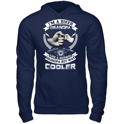 I'm A Biker Grandpa Like A Normal Grandpa But Way Cooler-T-Shirt & Hoodie-Pullover Hoodie-Navy
