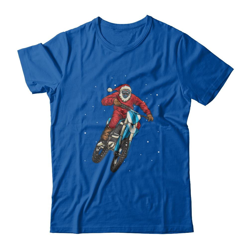 Motocross Christmas Santa Biker-T-Shirt & Sweatshirt-Premium T-Shirt-Royal