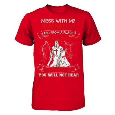 Knight Templar Mess With My Family And From A Place You Will Not See-T-Shirt & Hoodie-Premium T-Shirt-Red