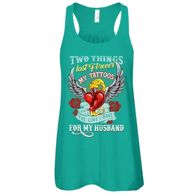 My Tattoos And The Love I Have For My Husband-T-Shirt & Tank Top-Women's Flowy Racerback Tank-Kelly