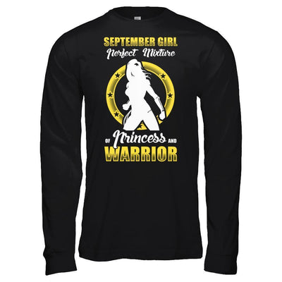 September Girl Perfect Mixture Of Princess And Warrior-T-Shirt & Hoodie-Long Sleeve T-Shirt-Black