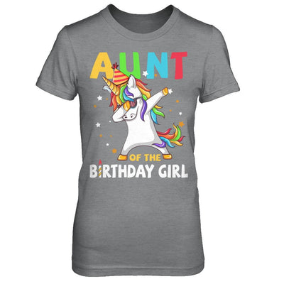 AUNT Of The Birthday Girl Dabbing Unicorn Party-T-Shirt & Hoodie-Women's T-Shirt-Sport Grey