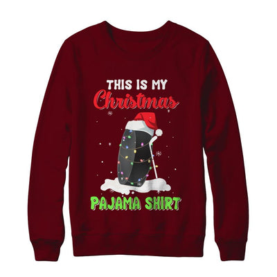 This Is My Christmas Pajama Xmas Hockey Santa-T-Shirt & Sweatshirt-Crewneck Sweatshirt-Maroon