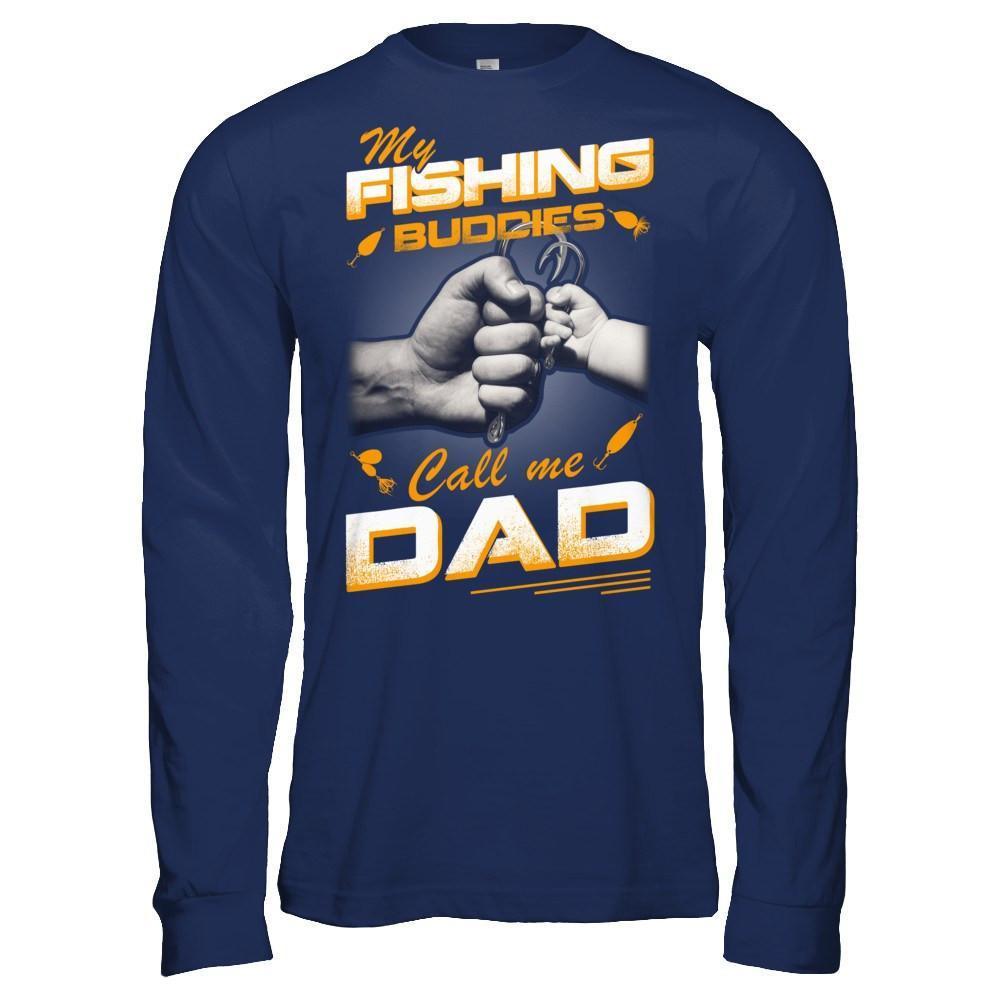 My Fishing Buddies Call Me Dad-T-Shirt & Hoodie-Long Sleeve T-Shirt-Navy