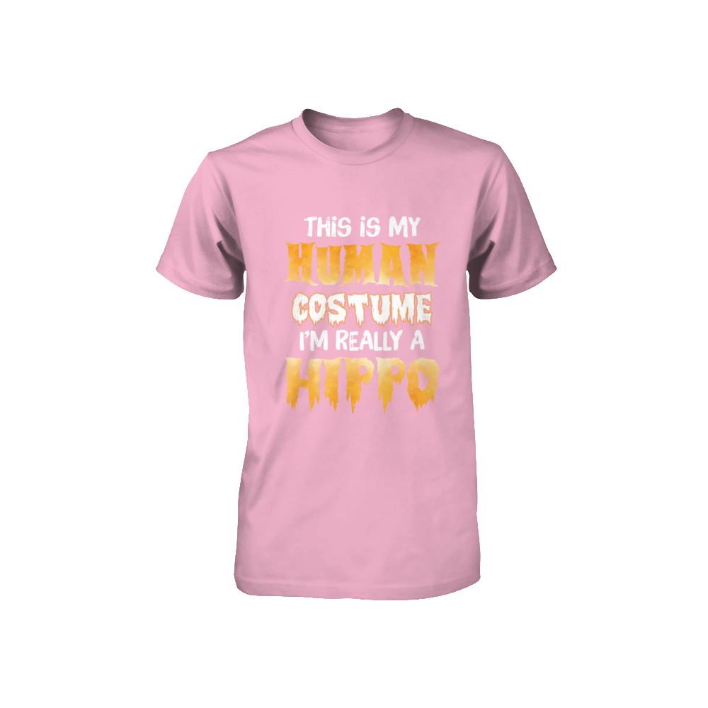 This Is My Human Costume Hippo Halloween Youth-Youth Shirt-Toddler T-Shirt-Pink