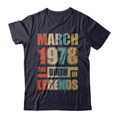 Vintage Retro March 1978 Birth Of Legends 43th Birthday-T-Shirt & Hoodie-Premium T-Shirt-Midnight Navy