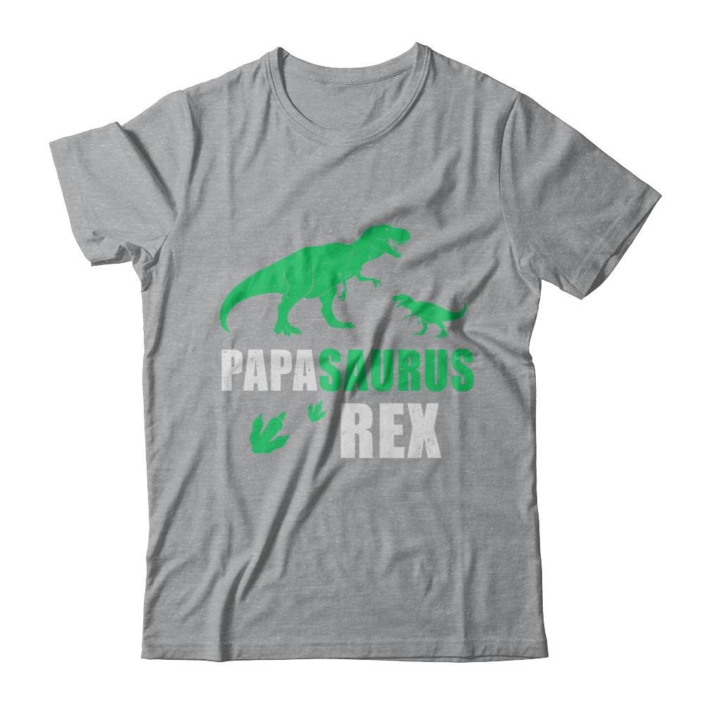 Dinosaur T-Rex Grandpasaurus Papa Saurus Dinosaur T-Rex Fathers Day-T-Shirt & Hoodie-Classic T-Shirt-Sport Grey