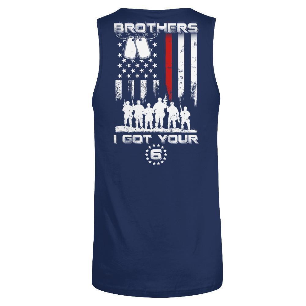 Brothers I Got Your Six Veteran-T-Shirt & Hoodie-Unisex Tank-Navy