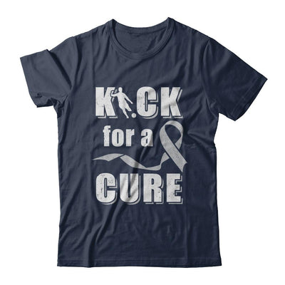 Kick For A Cure Soccer Gray Brain Cancer Diabetes Awareness-T-Shirt & Hoodie-Classic T-Shirt-Navy
