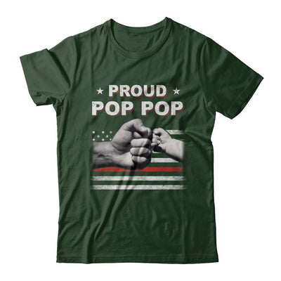 Proud Pop Pop Fireman Firefighter Thin Red Line Flag Fathers Day-T-Shirt & Hoodie-Classic T-Shirt-Forest Green