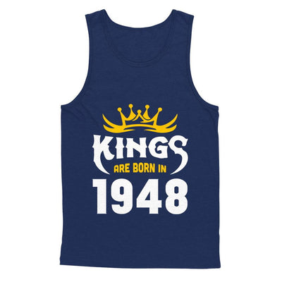Kings Are Born In 1948 Birthday Gift-T-Shirt & Hoodie-Unisex Tank-Navy