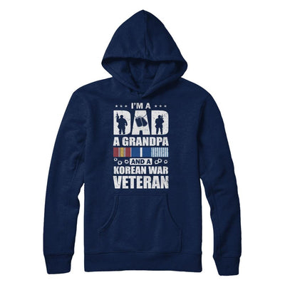 Dad A Grandpa And A Korean War Veteran Fathers Day-T-Shirt & Hoodie-Pullover Hoodie-Navy