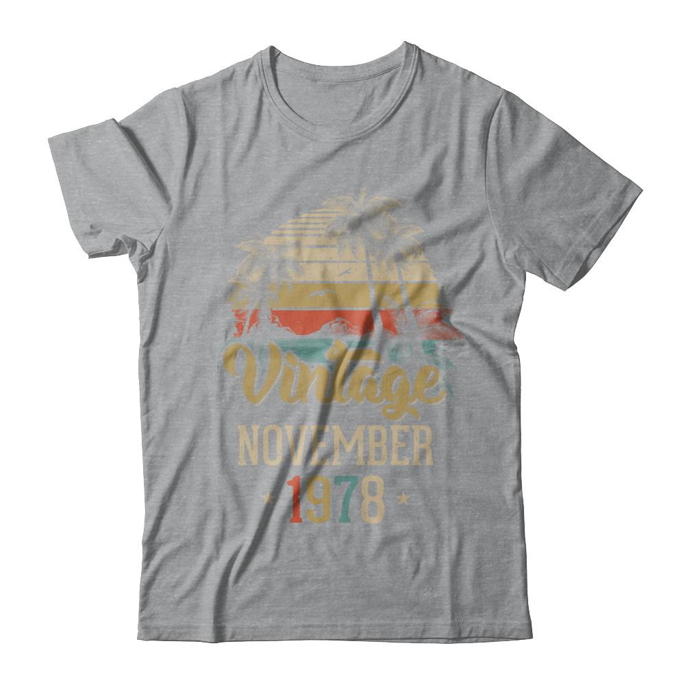 Retro Classic Vintage November 1978 43th Birthday Gift-T-Shirt & Hoodie-Classic T-Shirt-Sport Grey