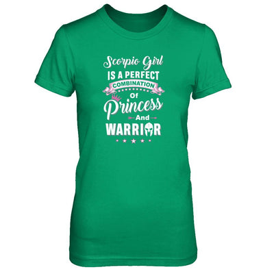 Scorpio Girl Princess Warrior October November Birthday-T-Shirt & Tank Top-Women's T-Shirt-Irish Green
