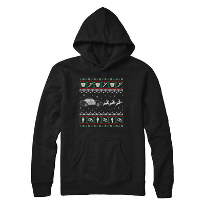 Merry Christmas Police Officer Ugly Sweater Gift-T-Shirt & Sweatshirt-Pullover Hoodie-Black
