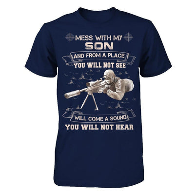 Mess With My Son And From A Place You Will Not See-T-Shirt & Hoodie-Classic T-Shirt-Navy