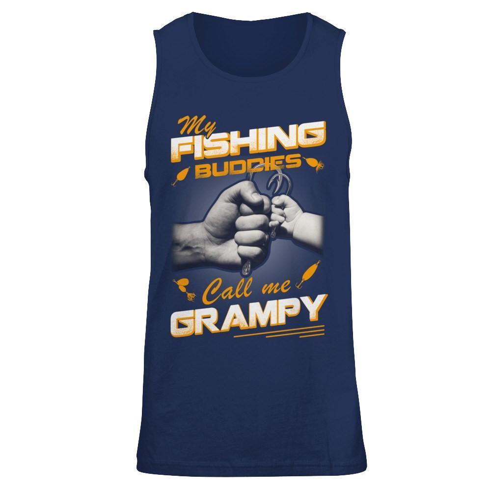 My Fishing Buddies Call Me Grampy-T-Shirt & Hoodie-Unisex Tank-Navy