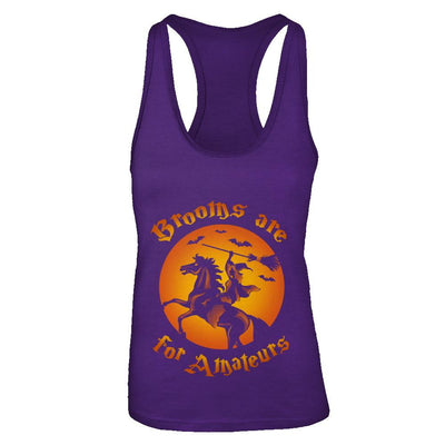 Brooms Are For Amateurs Funny Halloween Horse Riding-T-Shirt & Tank Top-Women's Ideal Racerback Tank-Purple Rush