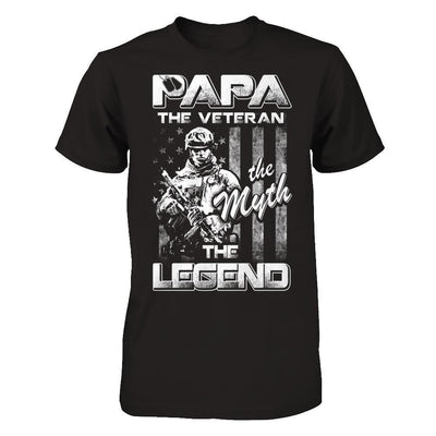 Papa The Veteran The Myth The Legend-T-Shirt & Hoodie-Classic T-Shirt-Black