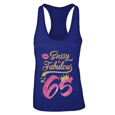 Sassy And Fabulous At 65th 1956 Birthday Gift-T-Shirt & Tank Top-Women's Ideal Racerback Tank-Royal
