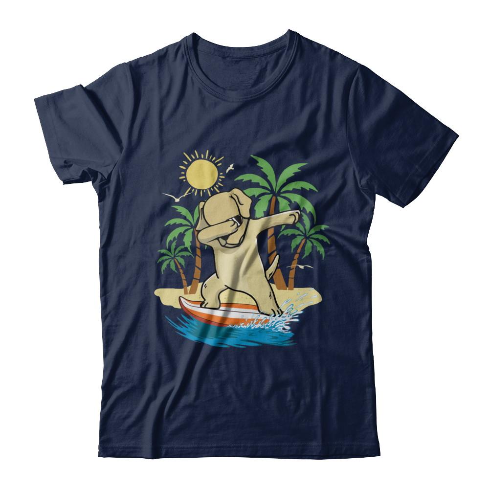 Summer Vacation Dabbing Labrador Surfing Surfboard Gift-T-Shirt & Hoodie-Classic T-Shirt-Navy
